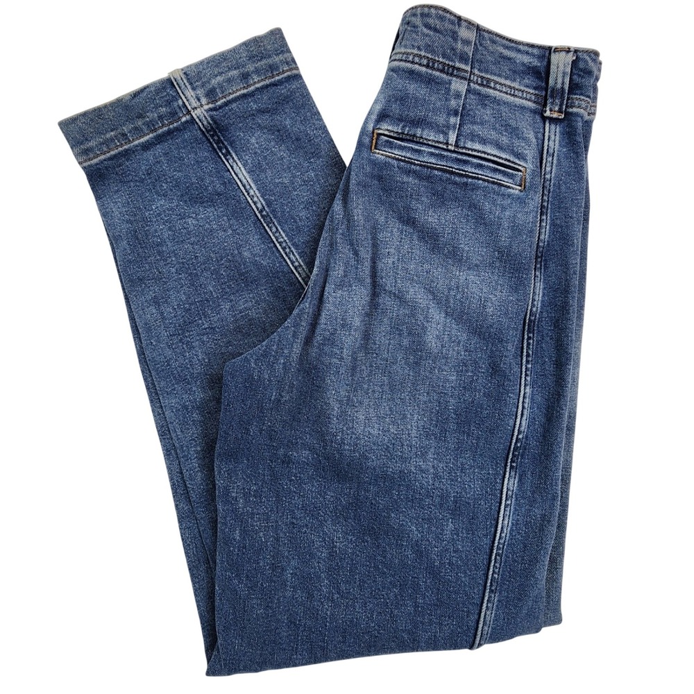 Madwell Blue Wide Leg Jeans High Rise Denim Minimalist Boho Casual Chic 27